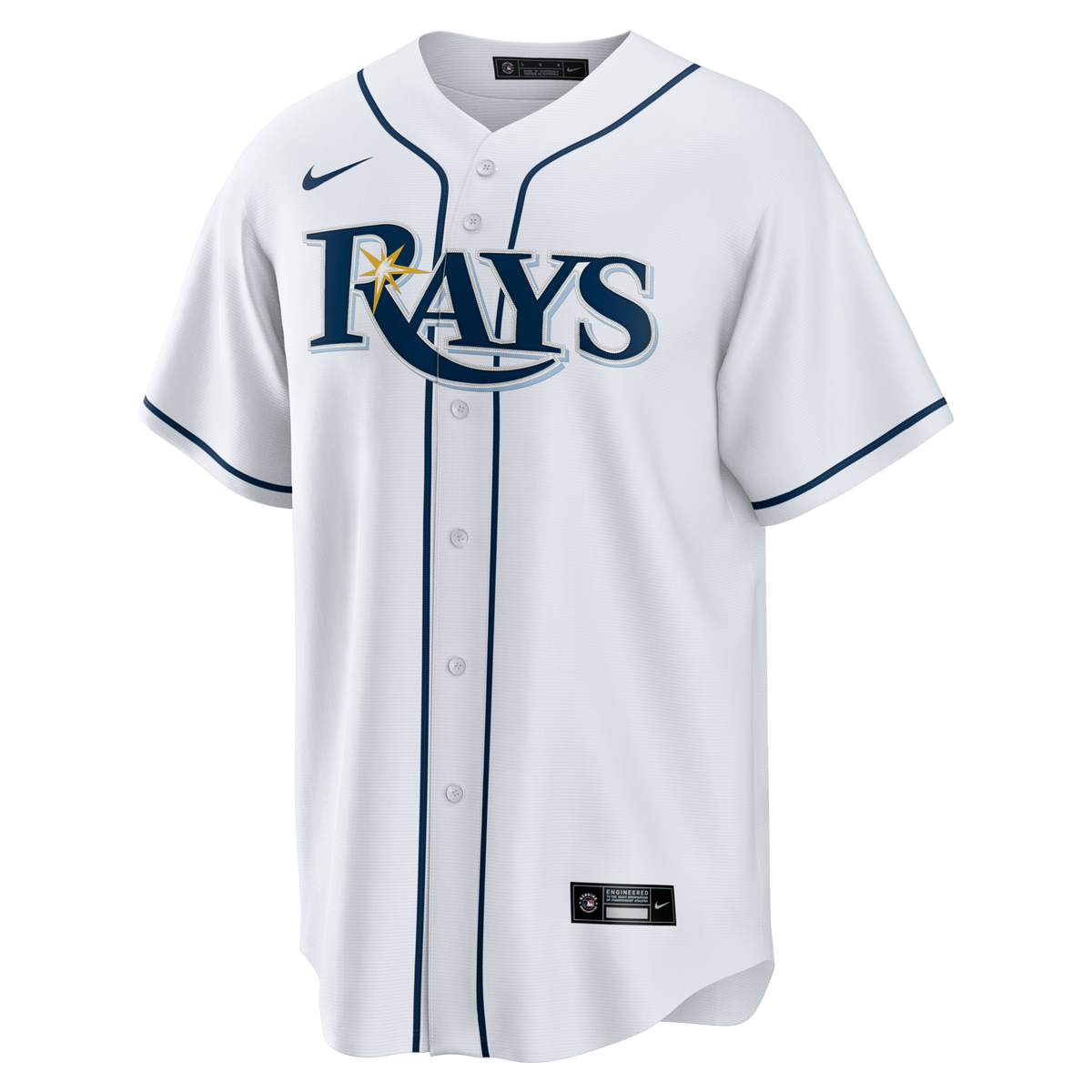 Tampa Bay Rays White Home Big & Tall Replica Jersey product image 3, provided for visual reference and product detail review