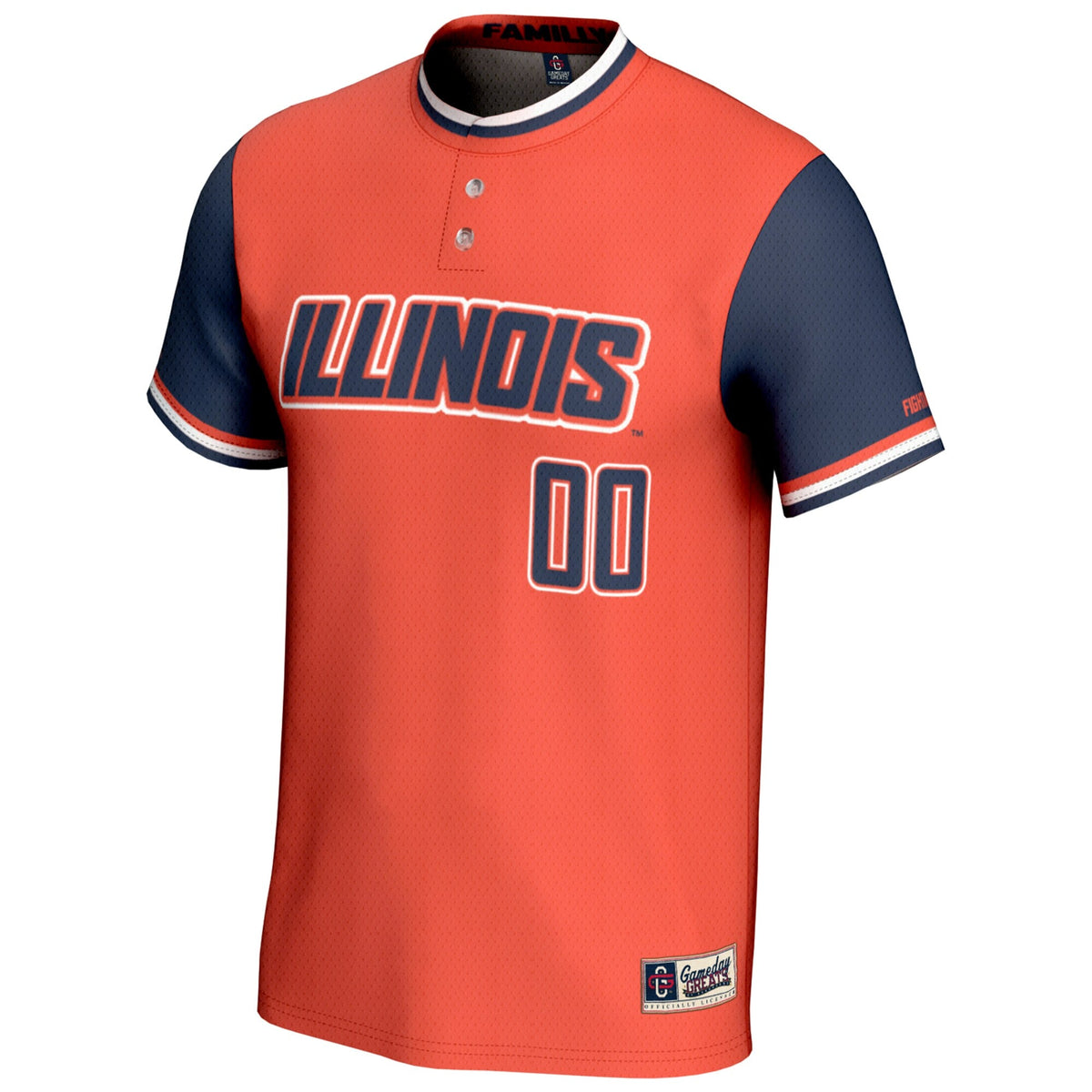 Illinois Fighting Illini NIL Pick-A-Player Lightweight Softball Jersey - Orange product image 3, provided for visual