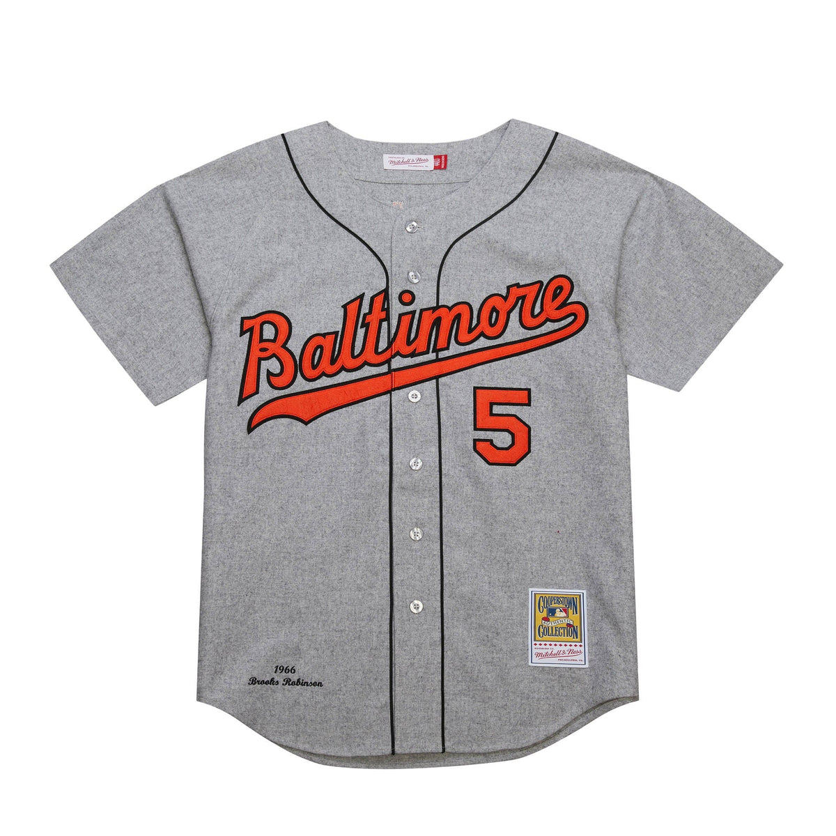 Baltimore Orioles Brooks Robinson Gray Cooperstown Collection 1966 Authentic Jersey product image 3, provided for visual