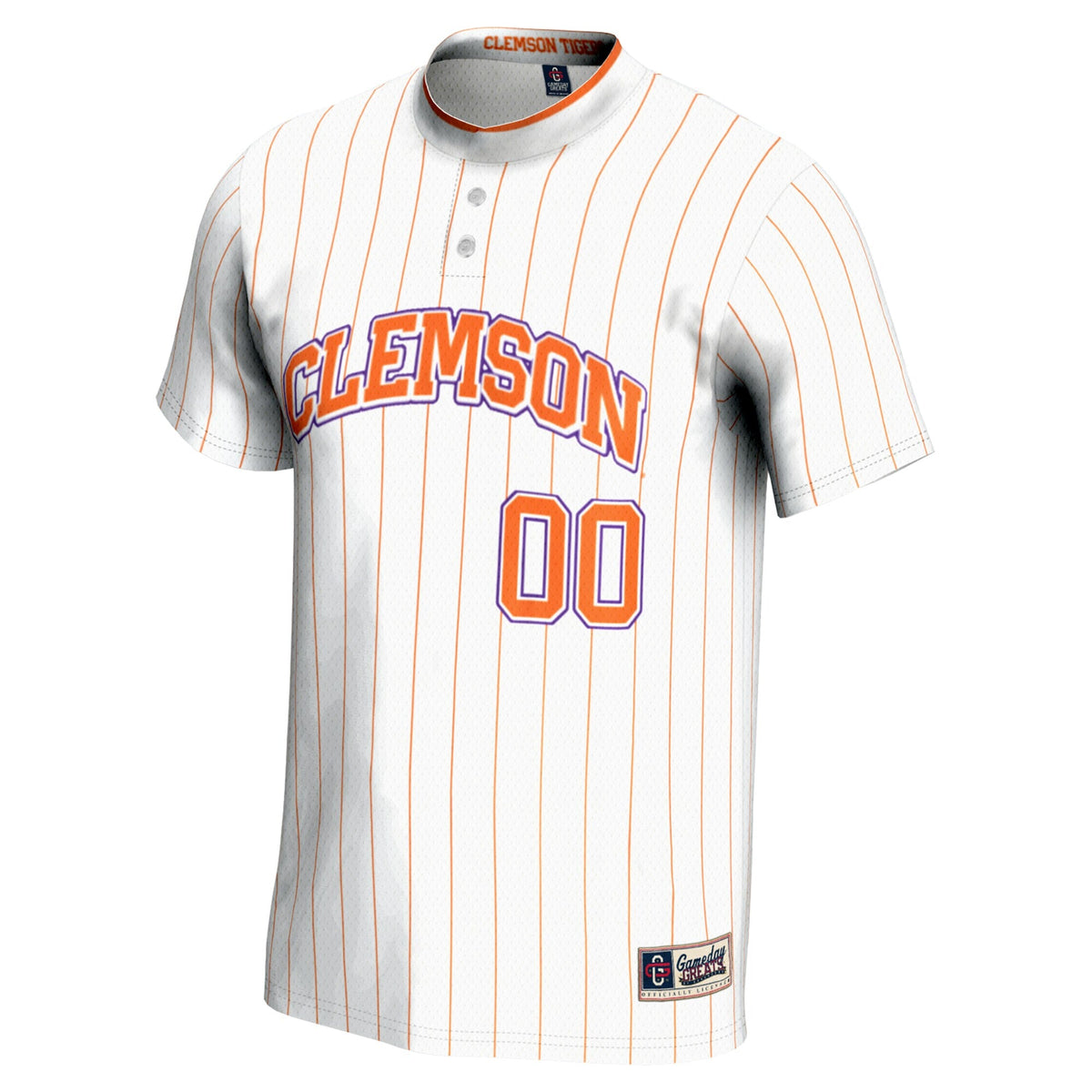 Clemson Tigers NIL Pick-A-Player Lightweight Softball Jersey - White product image 3, provided for visual reference and
