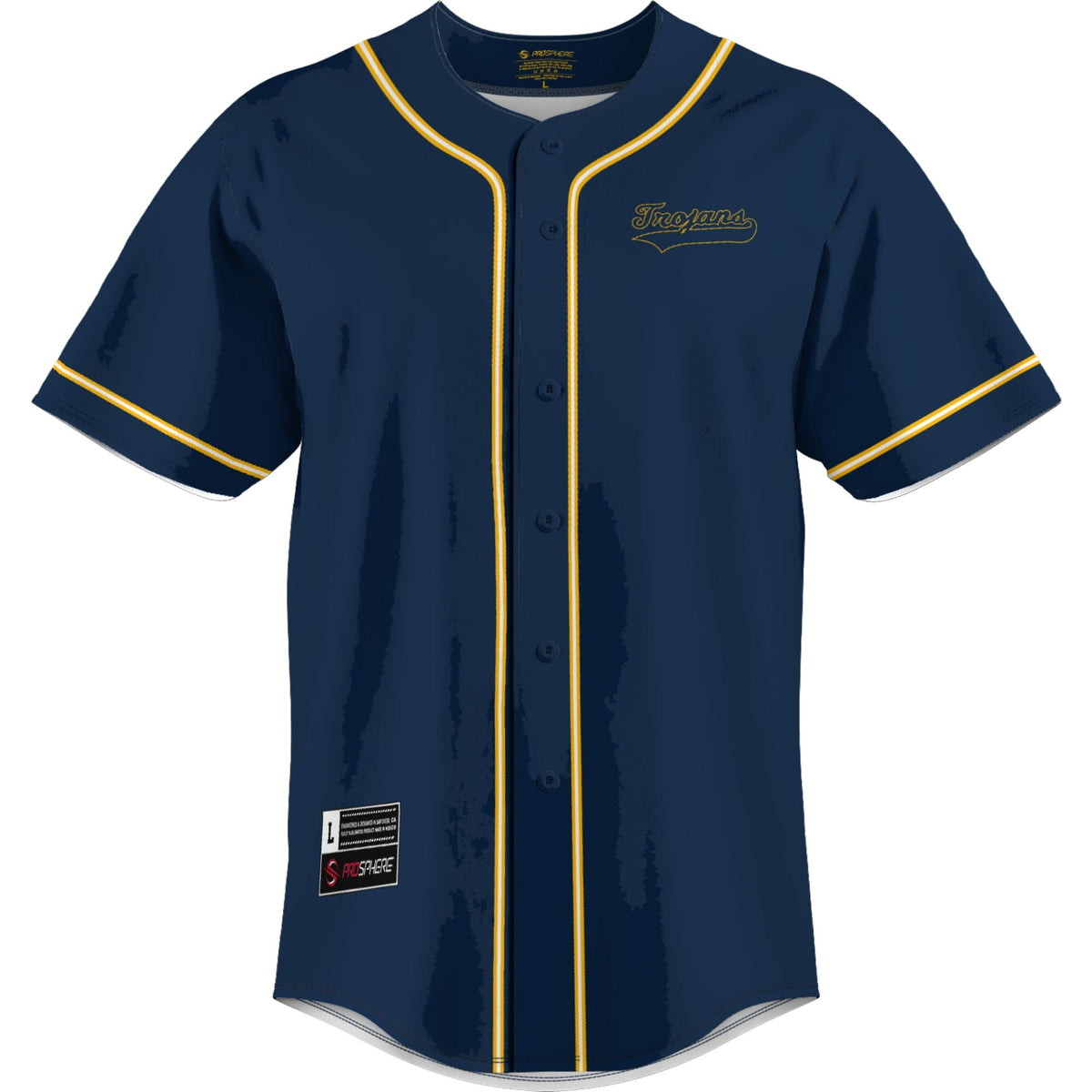 Central Alabama Community College Trojans Lightweight Baseball Jersey - Navy product image 3, provided for visual reference