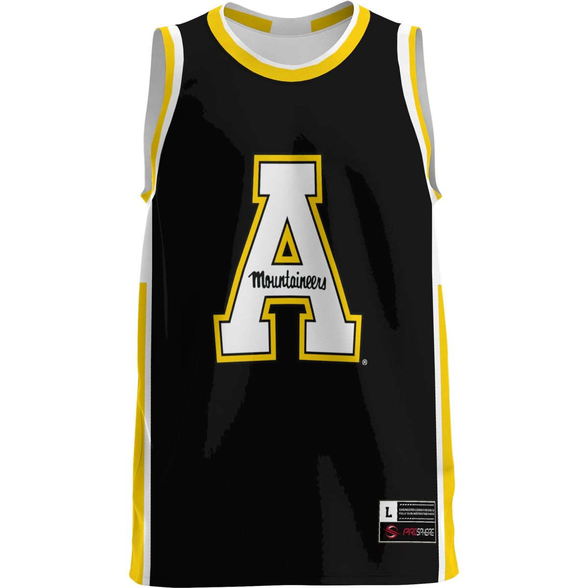 Appalachian State Mountaineers Lightweight Basketball Jersey - Gold product image 3, provided for visual reference and