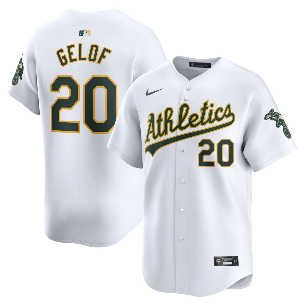 Athletics Zack Gelof White Home Limited Player Jersey product image 2, provided for visual reference and product detail