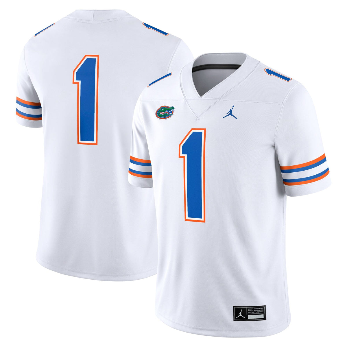 #1 Florida Gators Game Jersey - White product image 2, provided for visual reference and product detail review