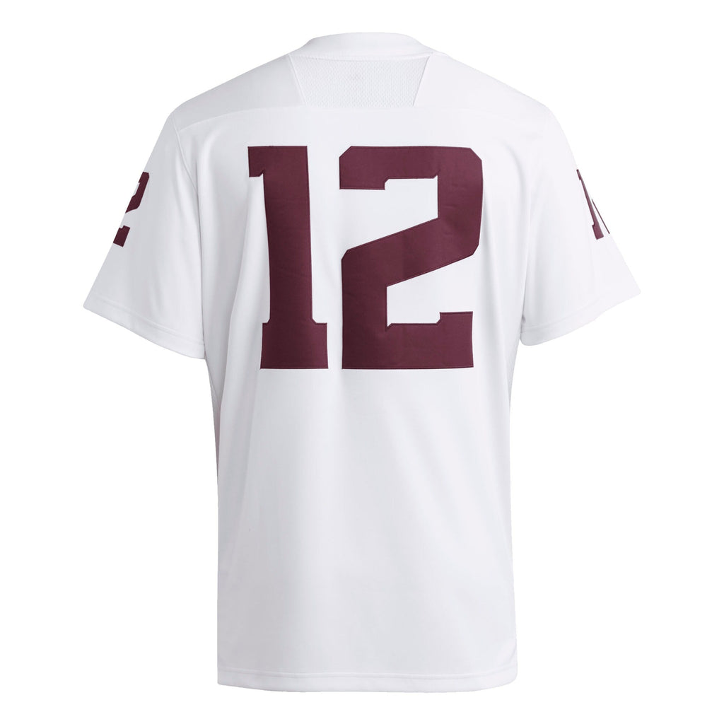 #12 Texas A&M Aggies Premier Jersey - White product image 4, provided for visual reference and product detail review