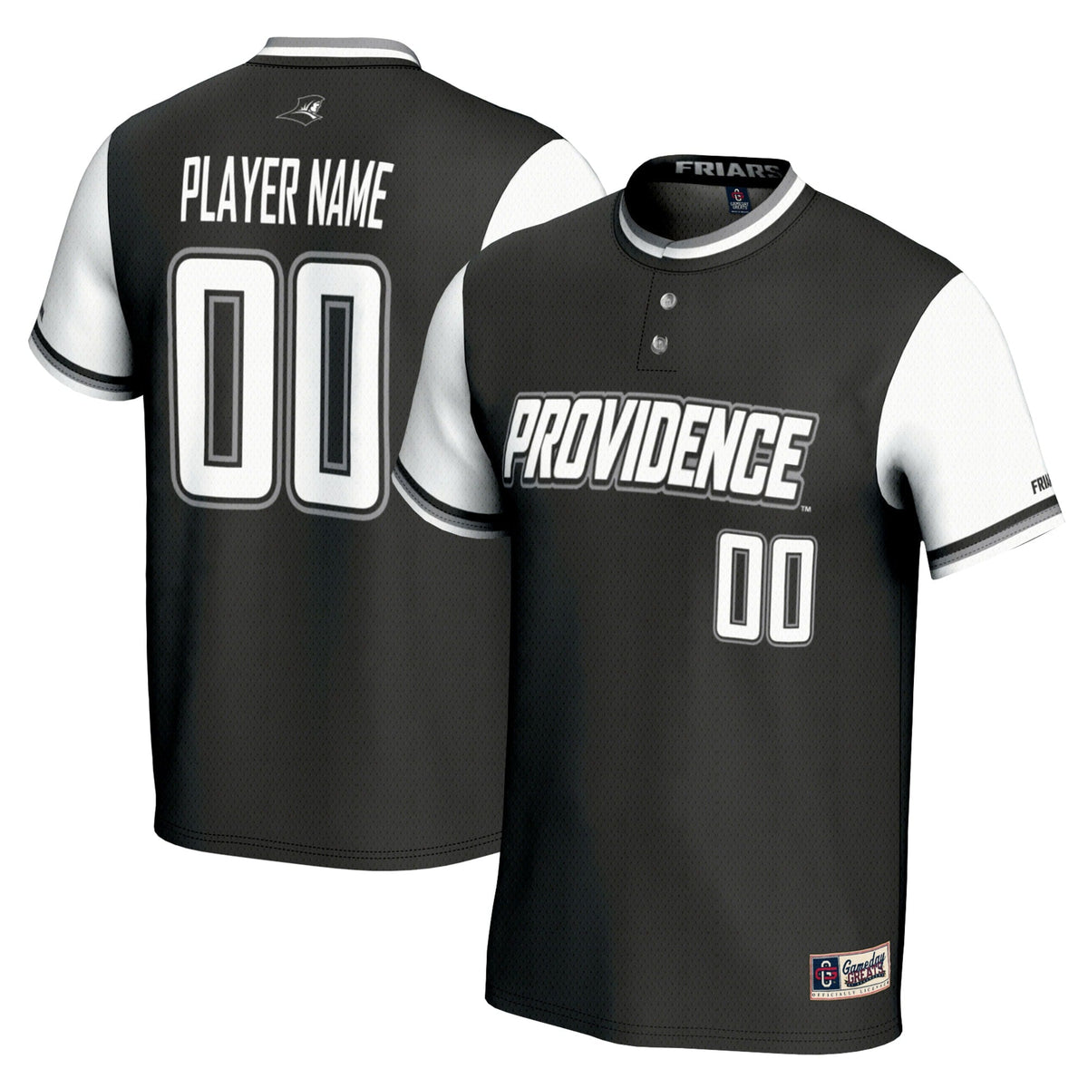 Providence Friars NIL Pick-A-Player Softball Lightweight Jersey - Black product image 1, provided for visual reference and