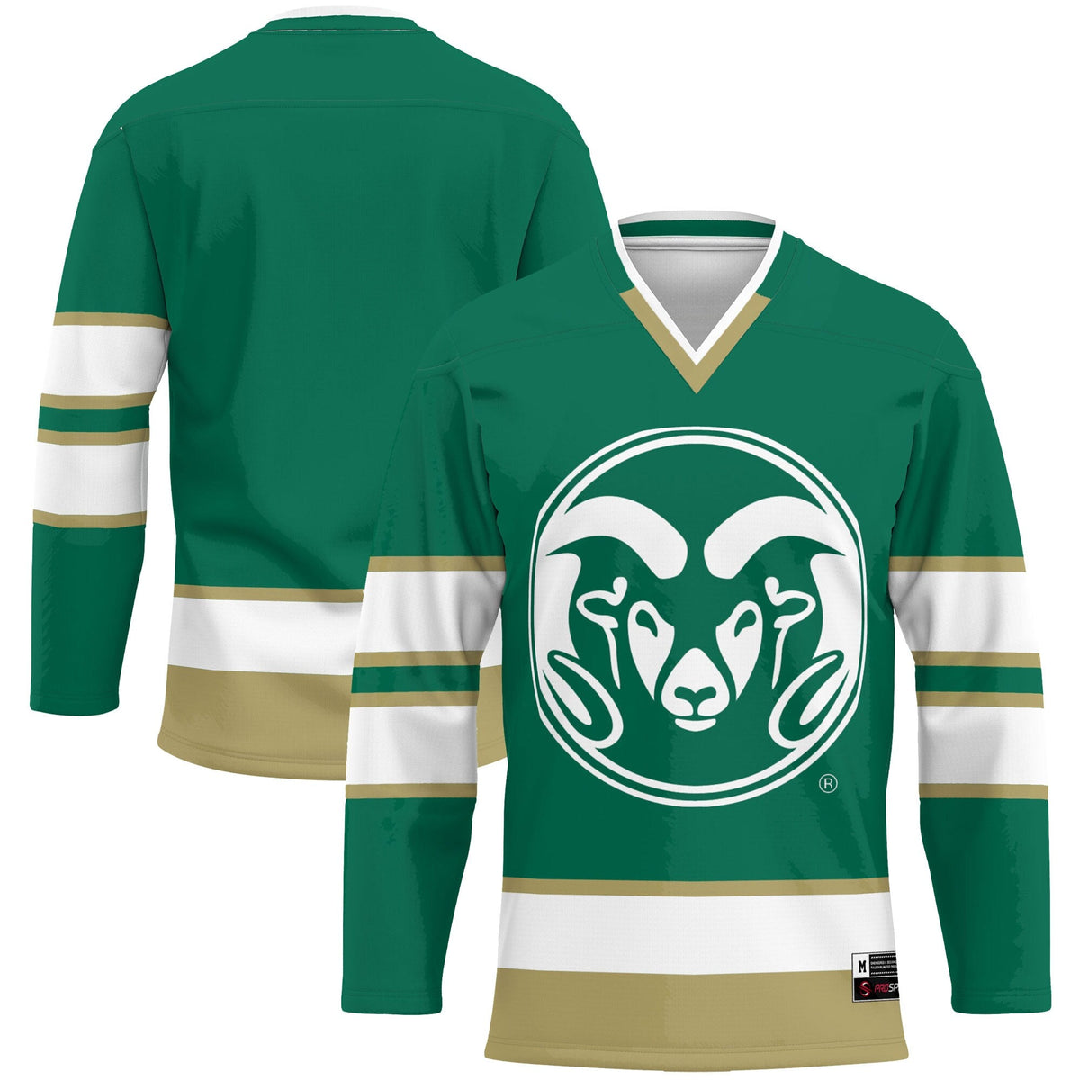 Colorado State Rams Hockey Jersey - Green product image 2, provided for visual reference and product detail review
