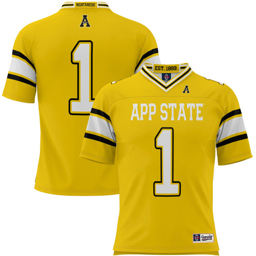 #1 Appalachian State Mountaineers Endzone Football Jersey - Gold product image 2, provided for visual reference and product