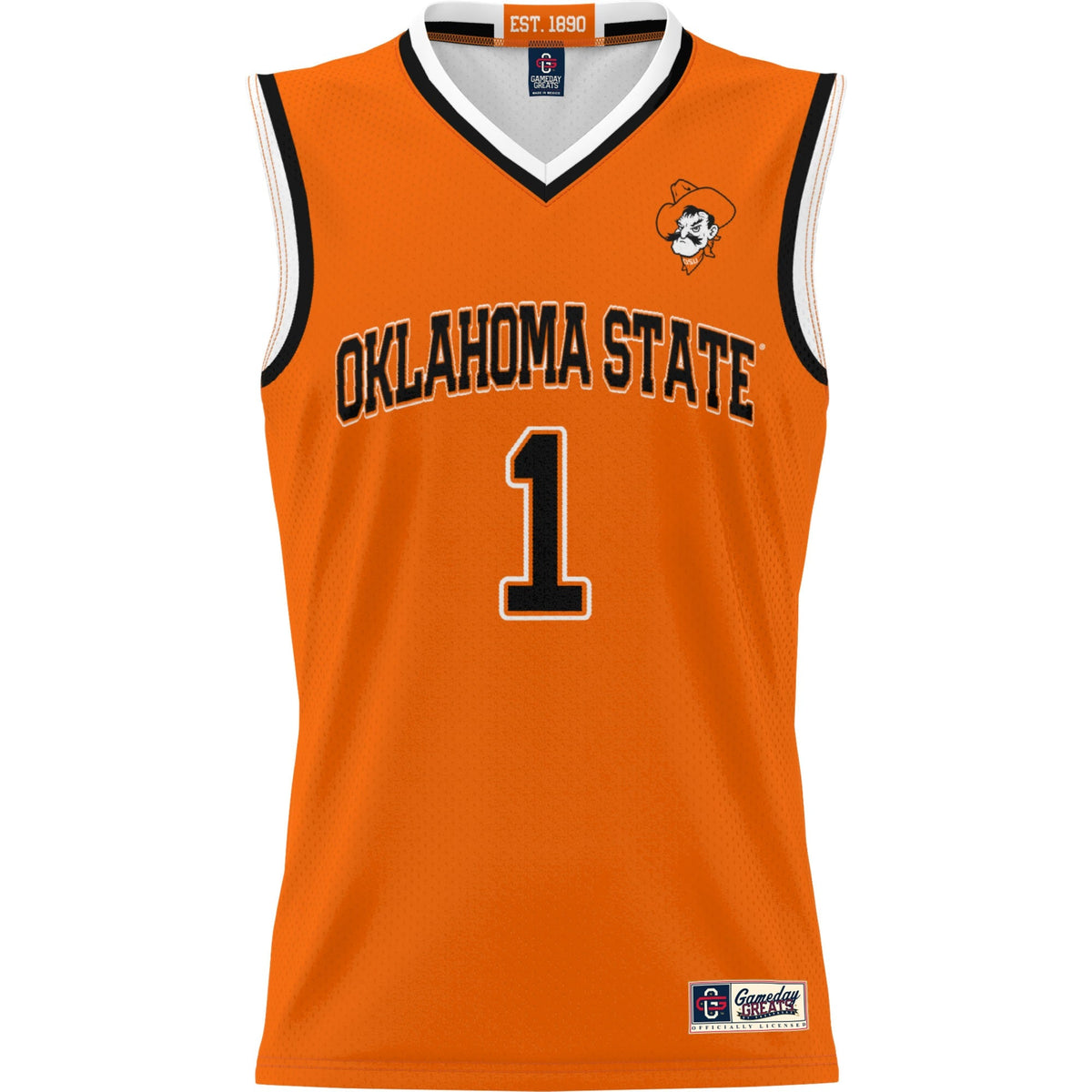 #1 Oklahoma State Cowboys Lightweight Basketball Jersey - Orange product image 2, provided for visual reference and product