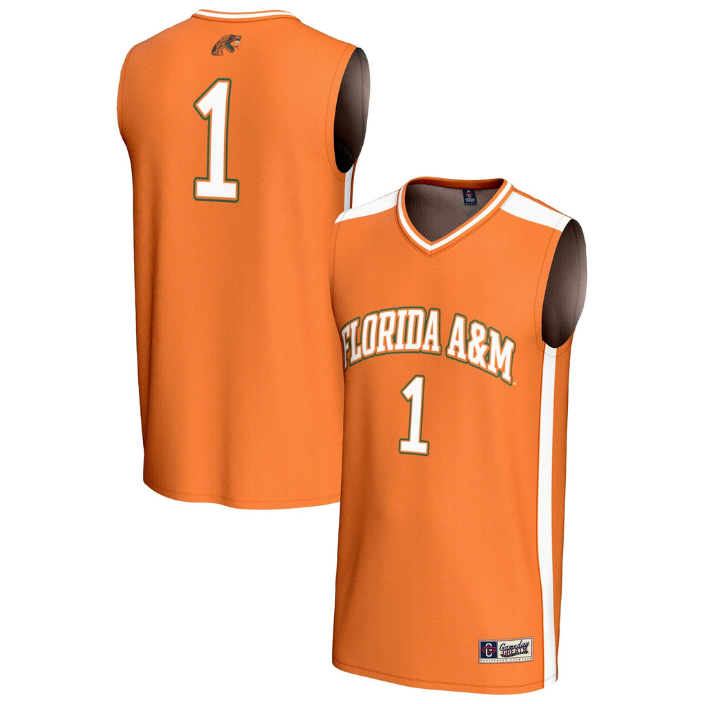 #1 Florida A&M Rattlers Lightweight Collegiate Basketball Fashion Jersey - Orange product image 1, provided for visual