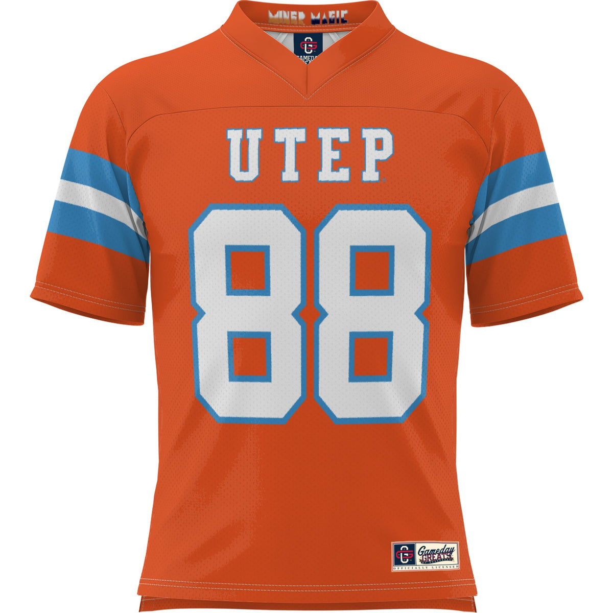 #88 UTEP Miners Throwback Football Jersey - Orange product image 3, provided for visual reference and product detail review