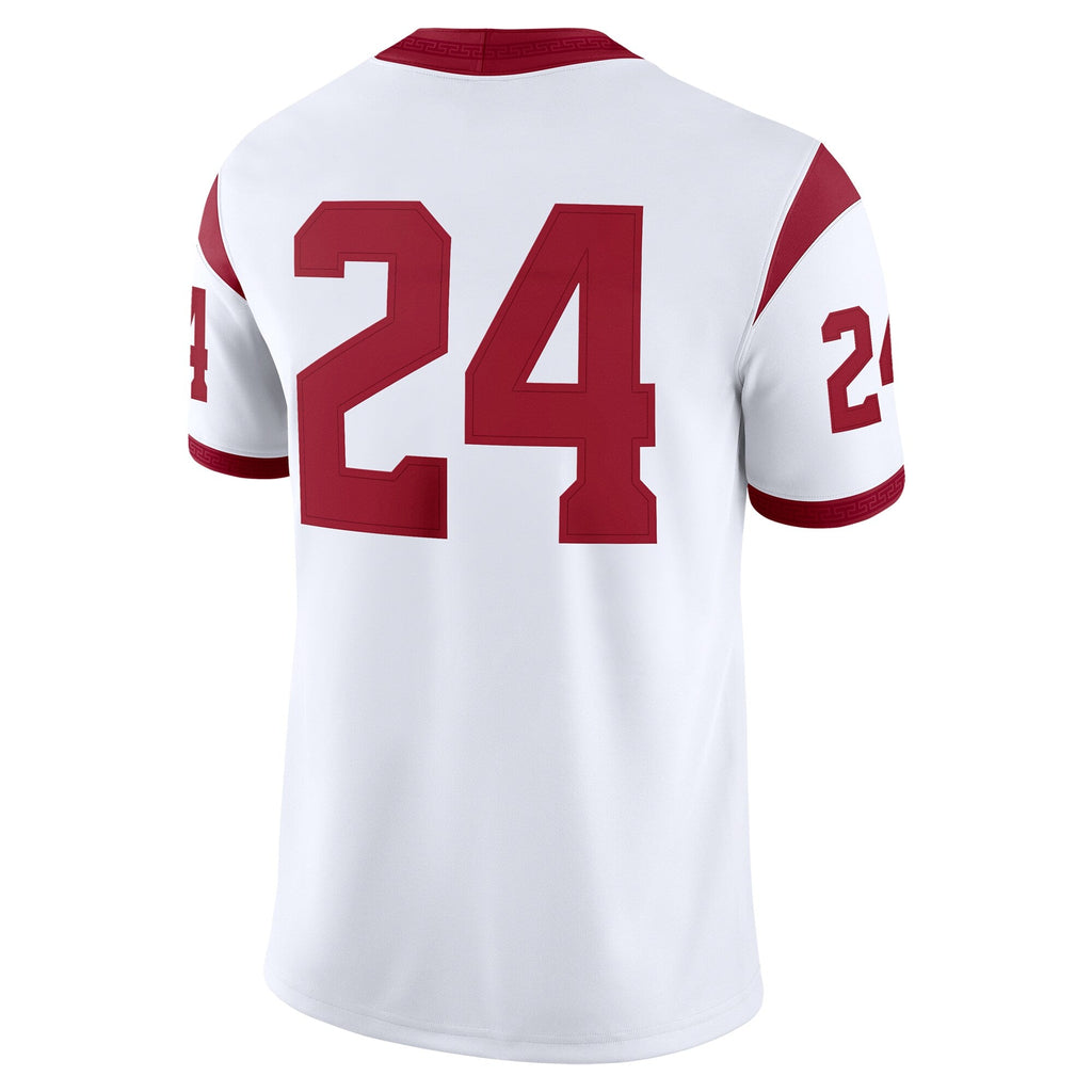 #24 White USC Trojans Game Jersey product image 4, provided for visual reference and product detail review