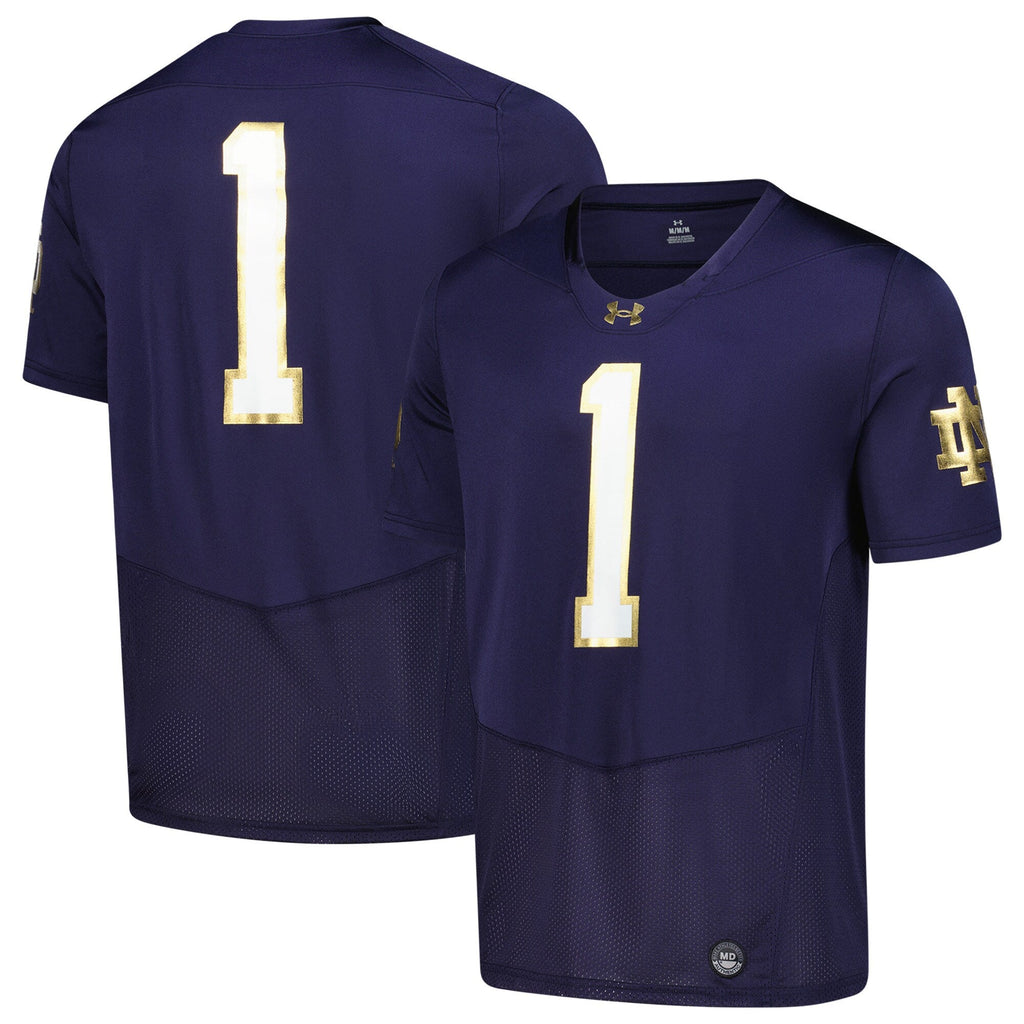 Notre Dame Fighting Irish Replica Football Jersey - Navy product image 2, provided for visual reference and product detail