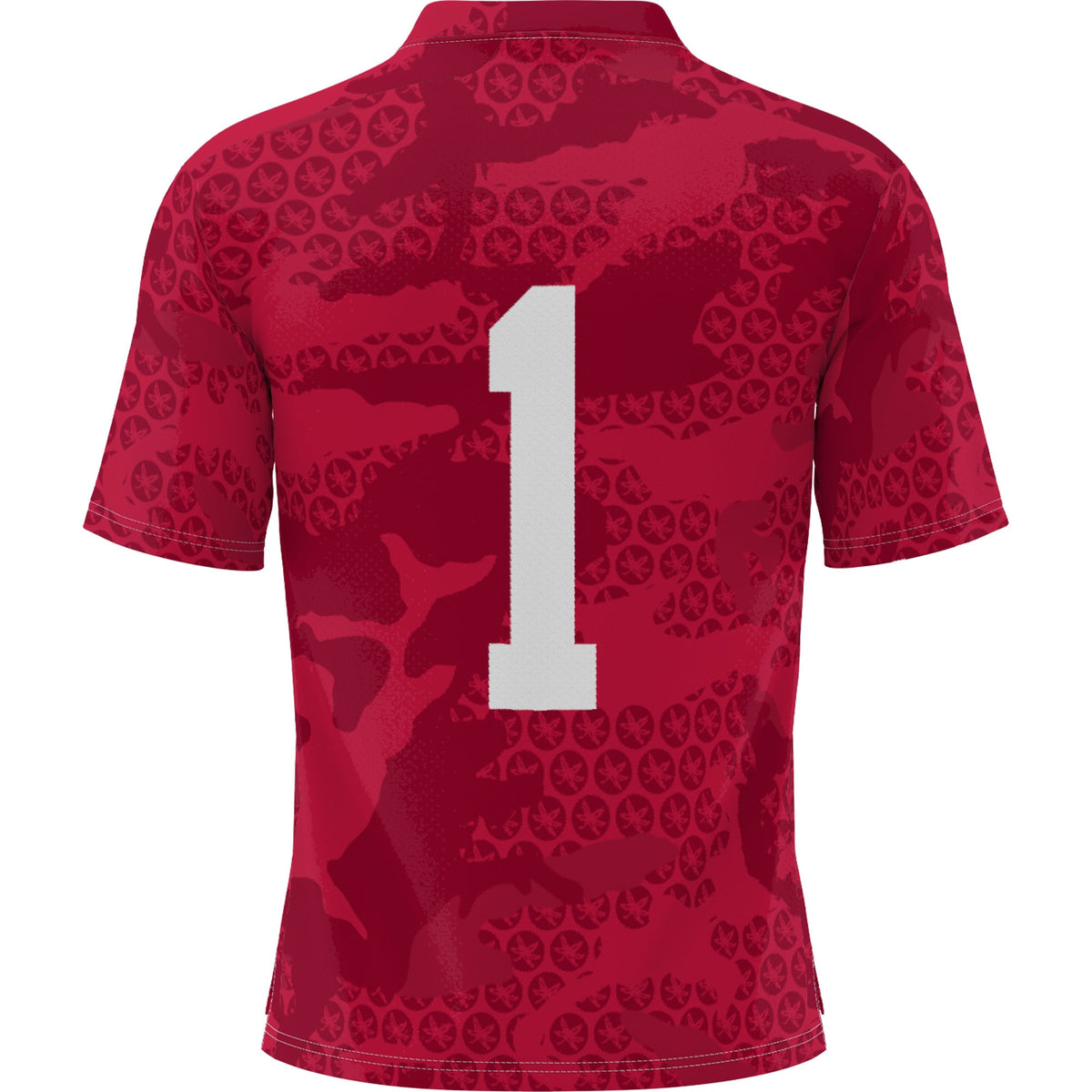 #1 Ohio State Buckeyes Camo Football Jersey - Scarlet product image 4, provided for visual reference and product detail