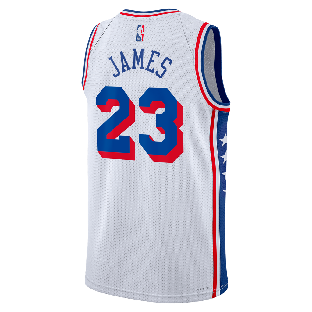 Philadelphia 76ers Association Edition Swingman Jersey - White - Lebron James product image 4, provided for visual reference
