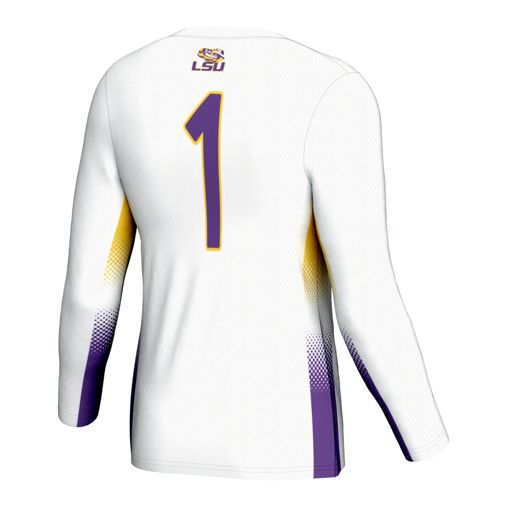 #1 LSU Tigers Lightweight Volleyball Jersey - White product image 4, provided for visual reference and product detail review