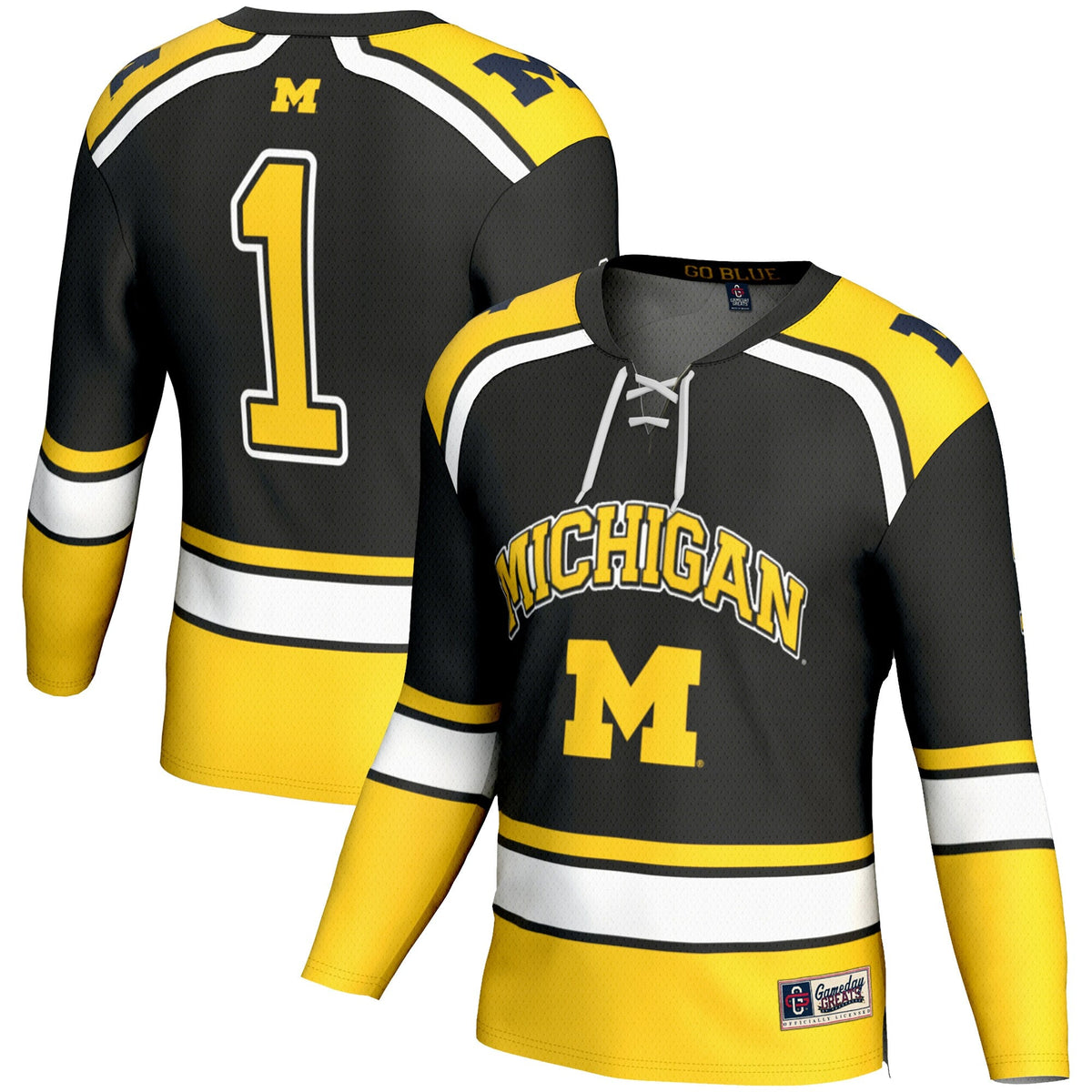#1 Michigan Wolverines Hockey Jersey - Black product image 2, provided for visual reference and product detail review