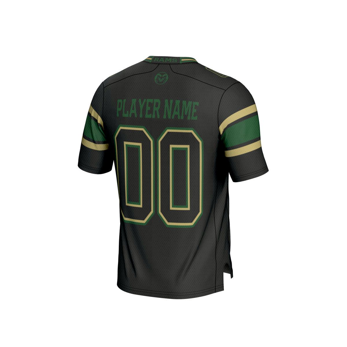Colorado State Rams Personalized Football Fashion Jersey - Black product image 4, provided for visual reference and product