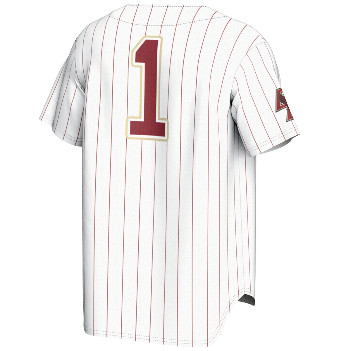 #1 Boston College Eagles Lightweight Baseball Fashion Jersey - White product image 4, provided for visual reference and