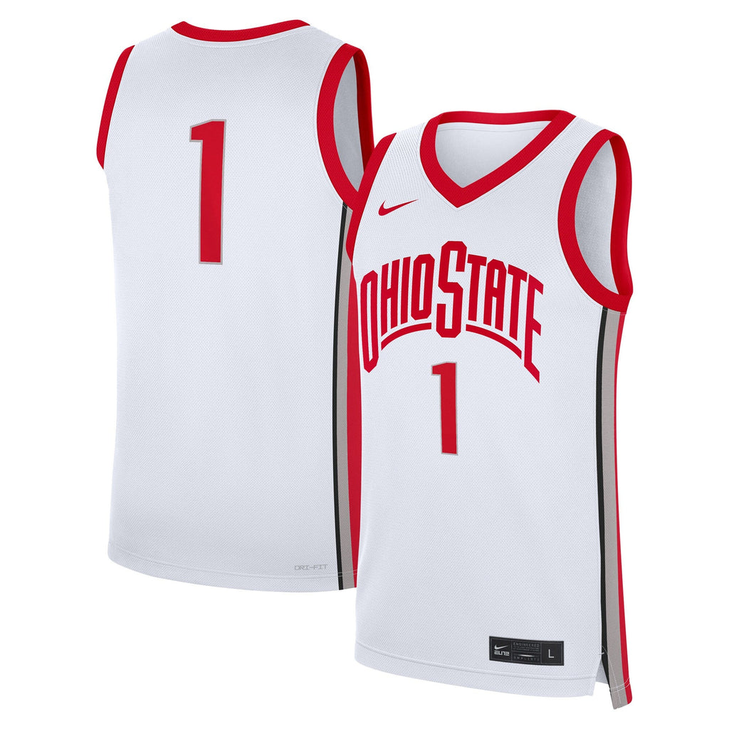 #1 Ohio State Buckeyes Home Replica Jersey - White product image 1, provided for visual reference and product detail review