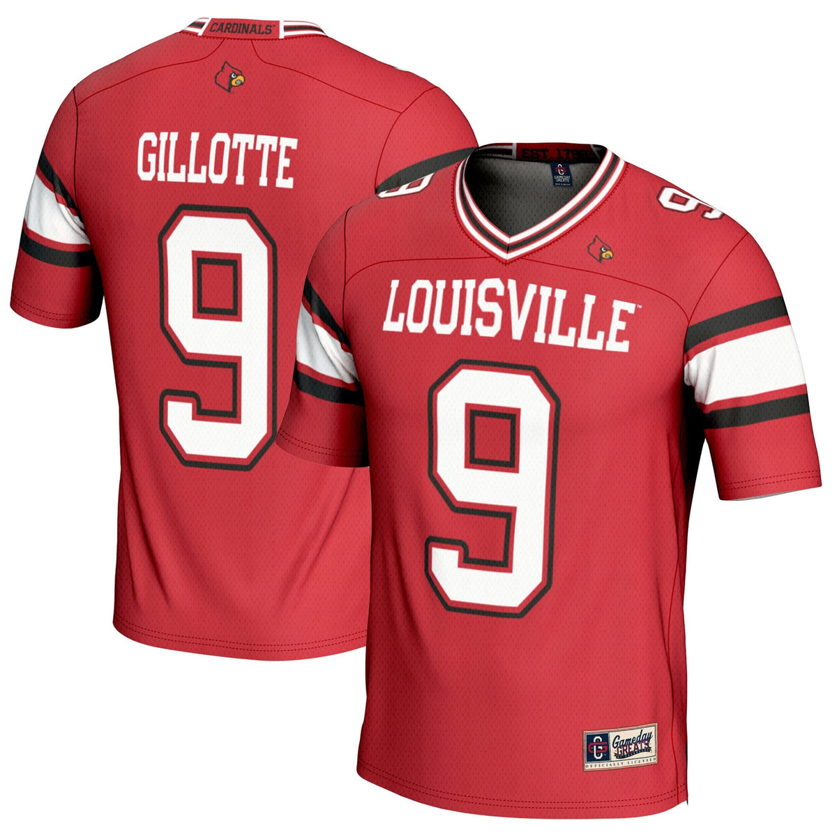 Ashton Gillotte Louisville Cardinals NIL Player Football Jersey - Red product image 1, provided for visual reference and