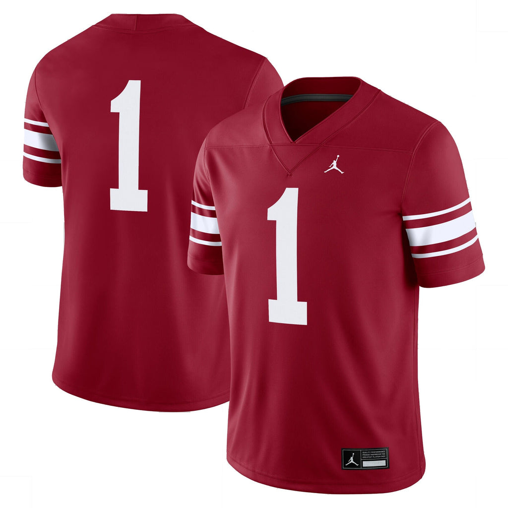 #1 Oklahoma Sooners Throwback Alternate Game Jersey - Crimson product image 2, provided for visual reference and product