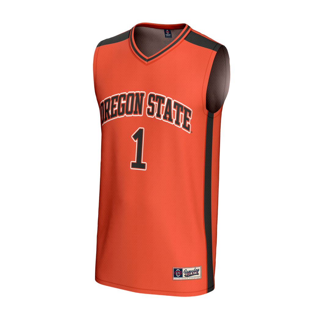 #1 Oregon State Beavers Lightweight Collegiate Basketball Fashion Jersey - Orange product image 3, provided for visual