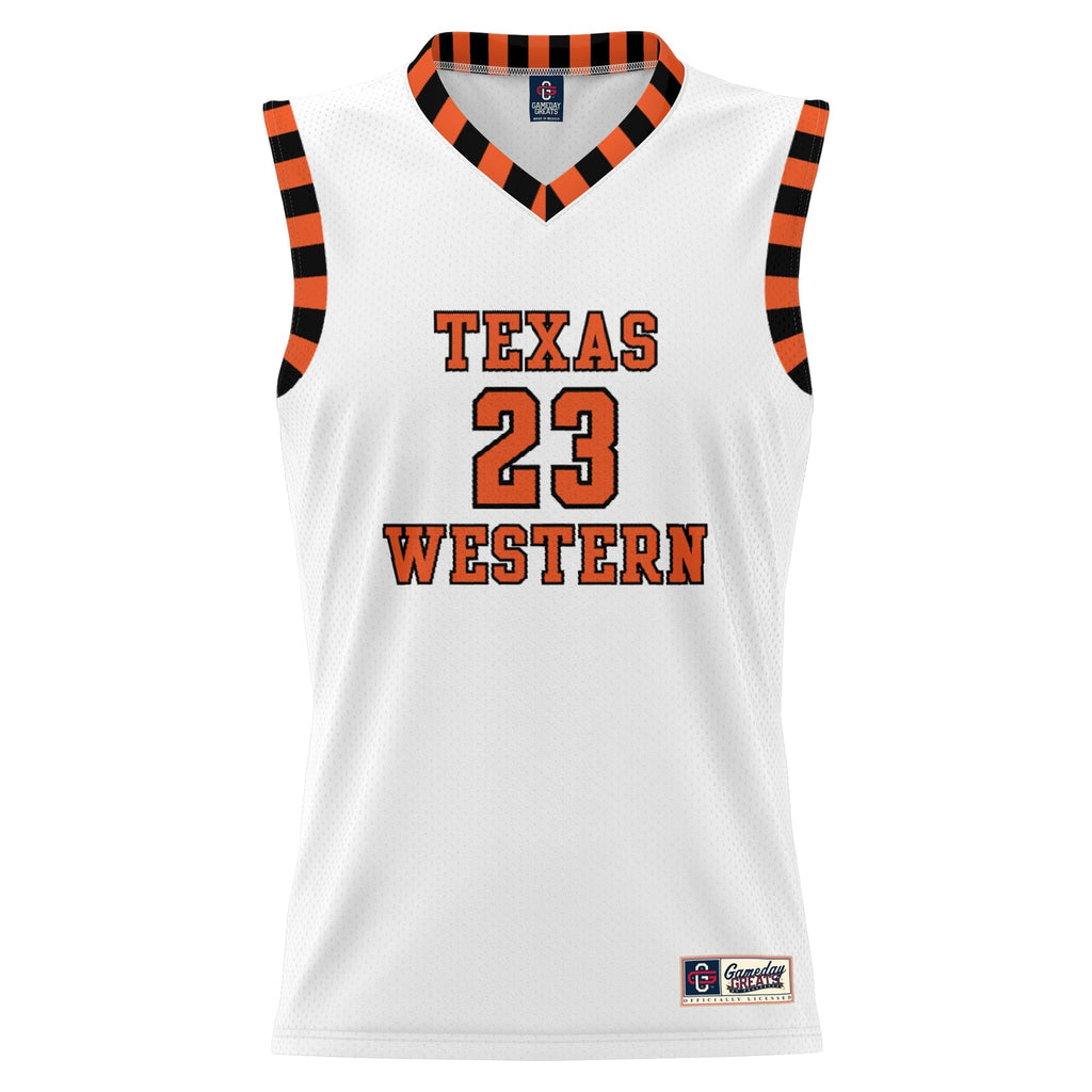 UTEP Miners Throwback Basketball Jersey - White product image 3, provided for visual reference and product detail review