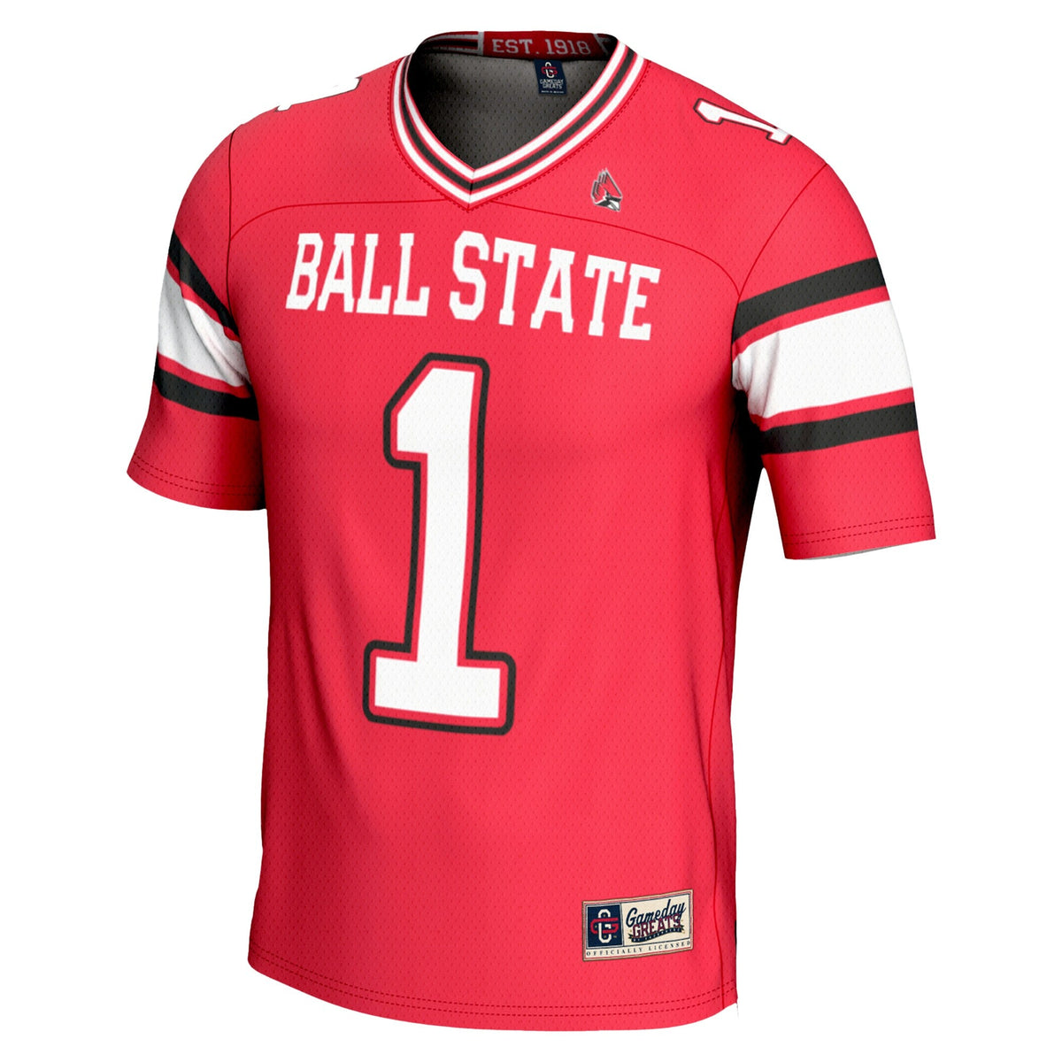 #1 Ball State Cardinals Endzone Football Jersey - Cardinal product image 3, provided for visual reference and product detail