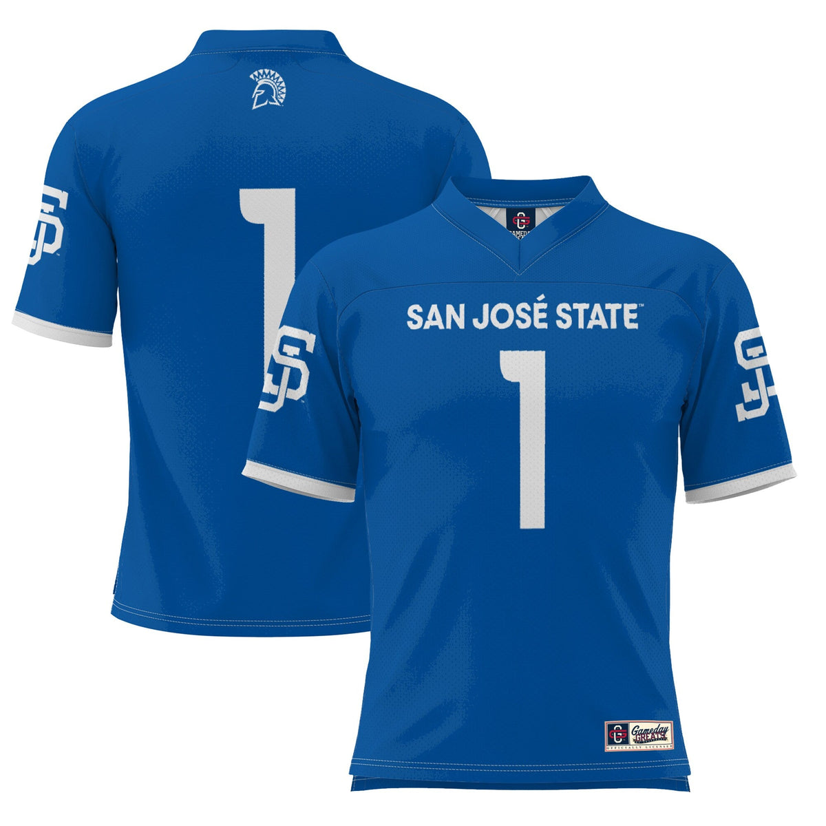 #1 San Jose State Spartans Football Jersey - Royal product image 2, provided for visual reference and product detail review
