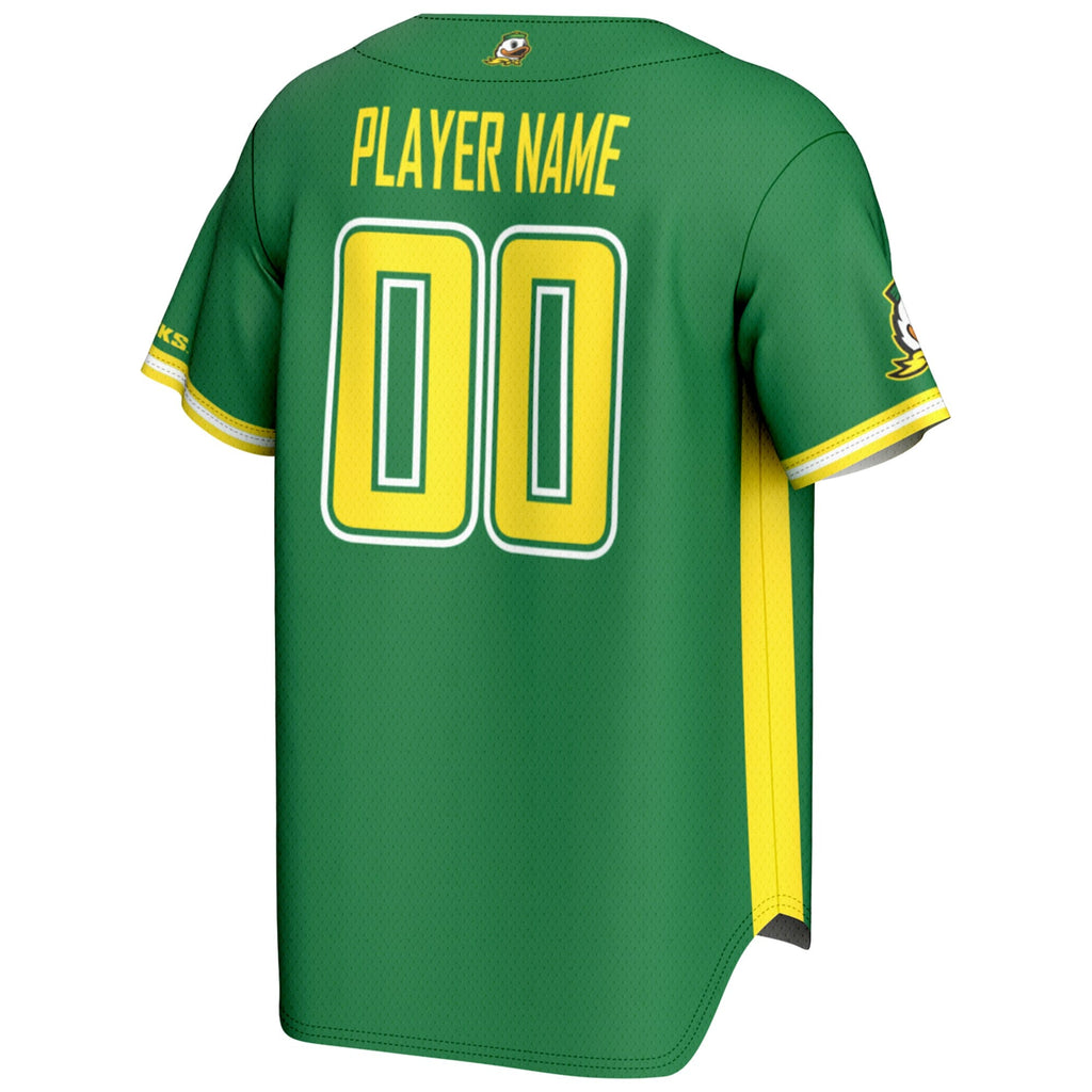 Oregon Ducks NIL Pick-A-Player Lightweight Baseball Jersey - Green product image 4, provided for visual reference and