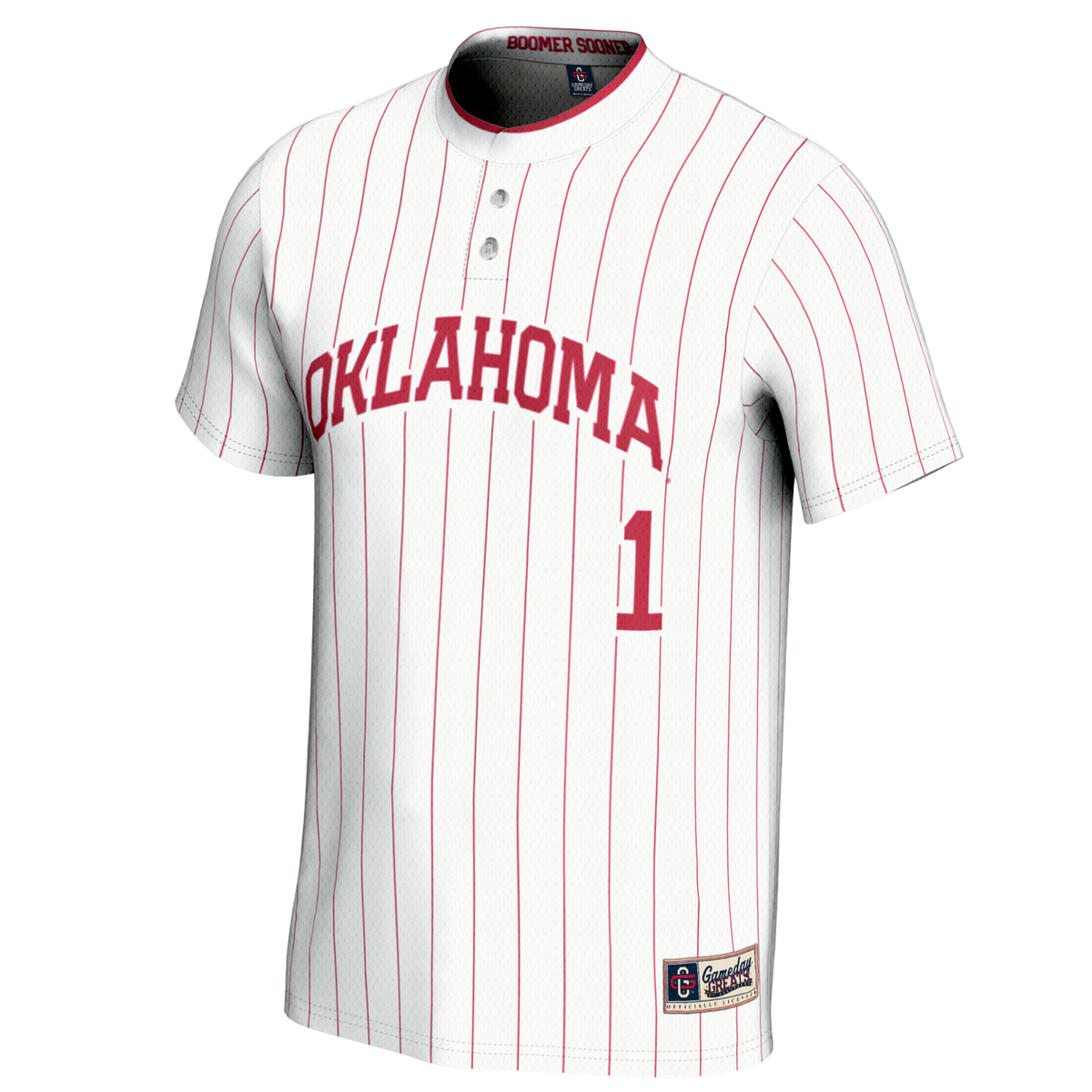 #1 Oklahoma Sooners Lightweight Softball Jersey - White product image 3, provided for visual reference and product detail