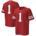 #1 Wisconsin Badgers 1980 Throwback Home Replica Game Jersey - Red product image 1, provided for visual reference and