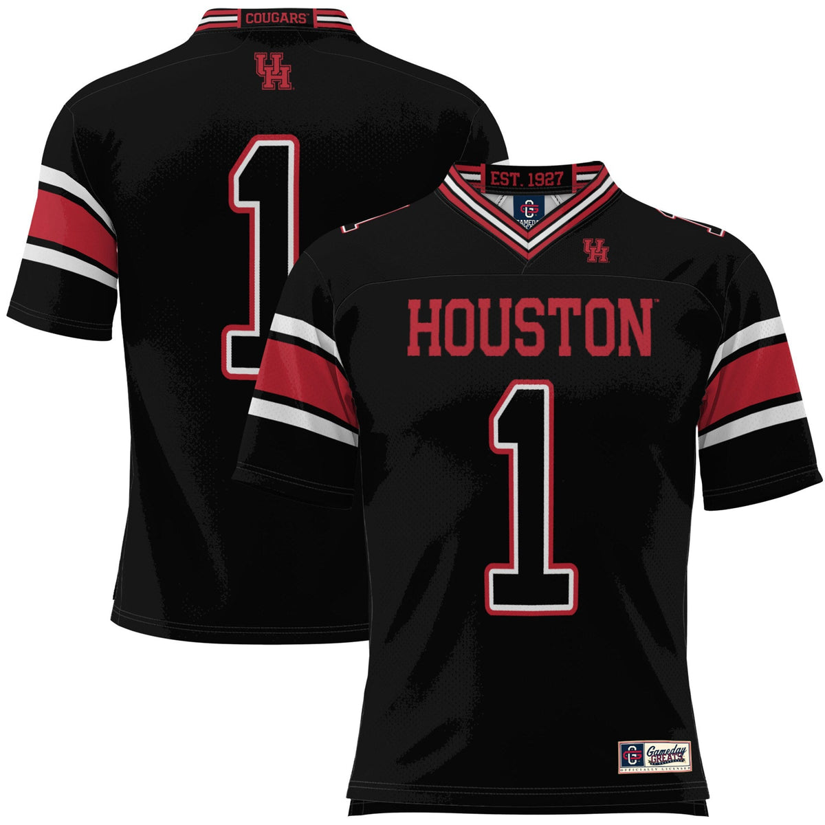 #1 Houston Cougars Football Jersey - Black product image 2, provided for visual reference and product detail review
