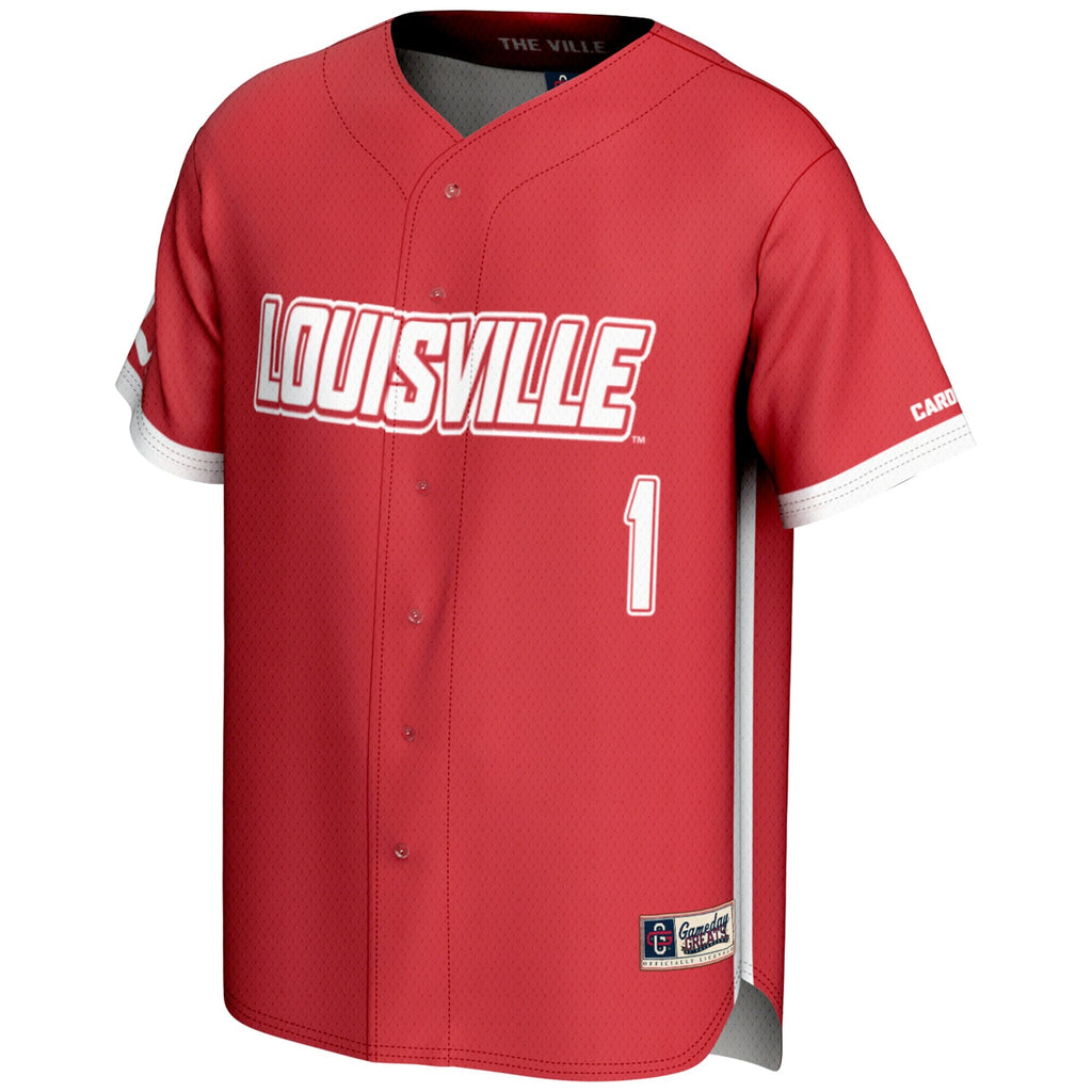 #1 Louisville Cardinals Lightweight Baseball Fashion Jersey - Red product image 3, provided for visual reference and product