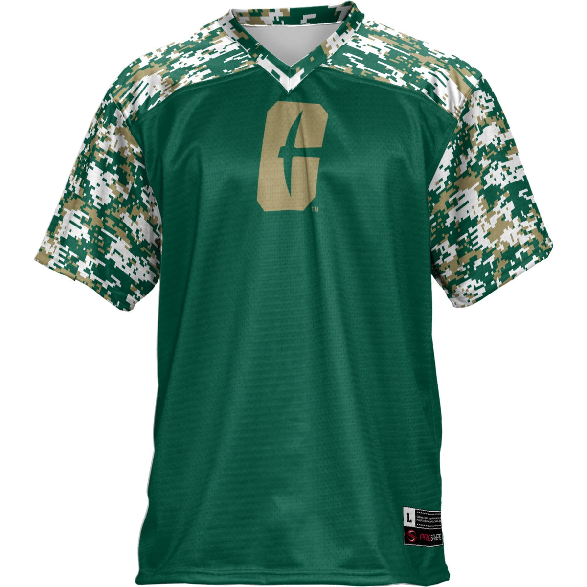 Charlotte 49ers Football Jersey - Green product image 3, provided for visual reference and product detail review