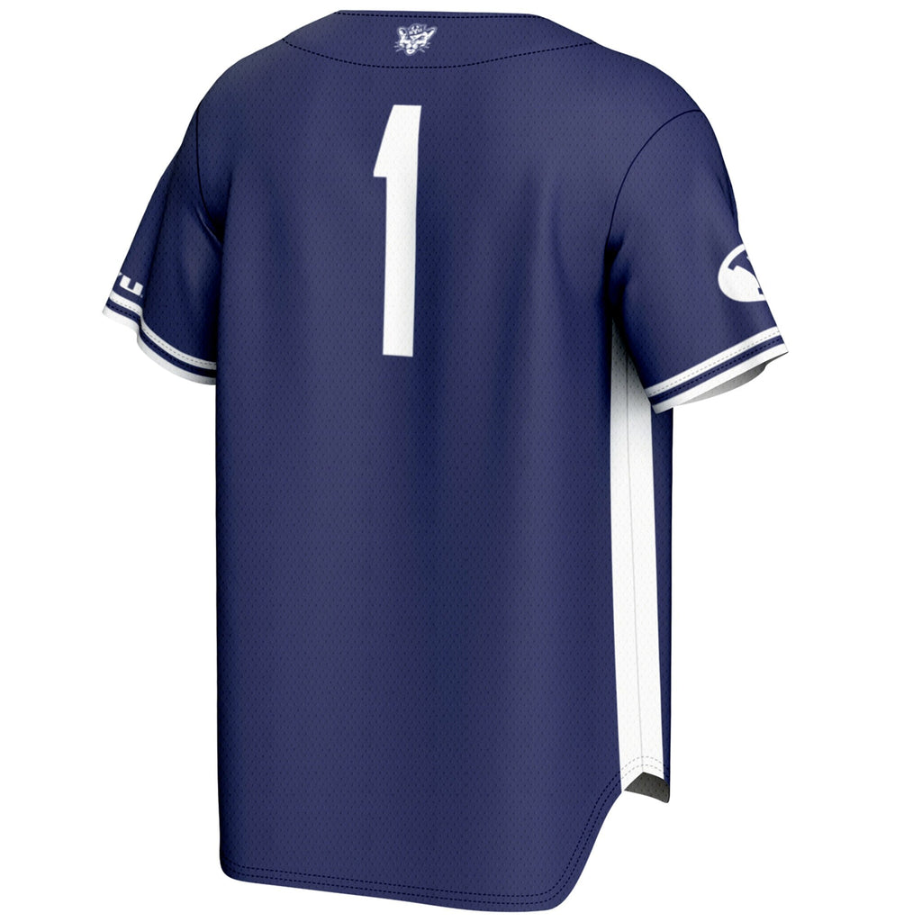 #1 BYU Cougars Lightweight Baseball Jersey - Navy product image 4, provided for visual reference and product detail review