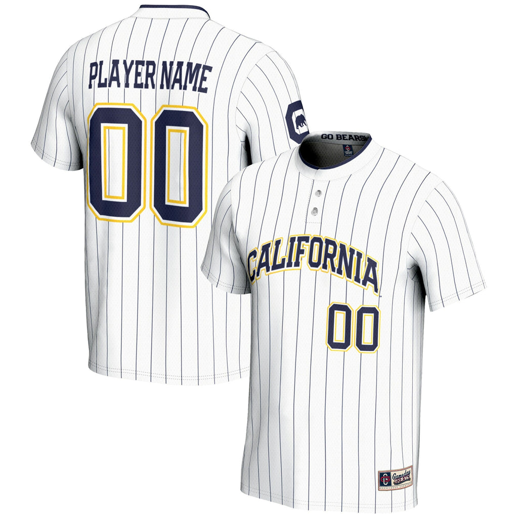 Cal Bears NIL Pick-A-Player Lightweight Softball Jersey - White product image 2, provided for visual reference and product
