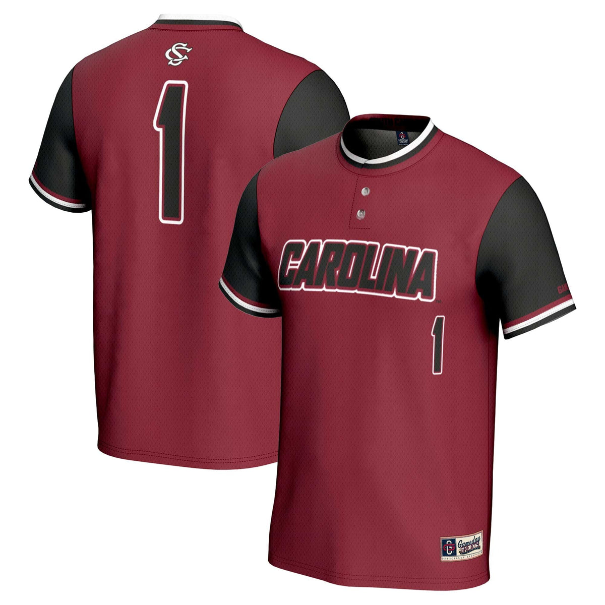 #1 South Carolina Gamecocks Lightweight Softball Jersey - Garnet product image 1, provided for visual reference and product