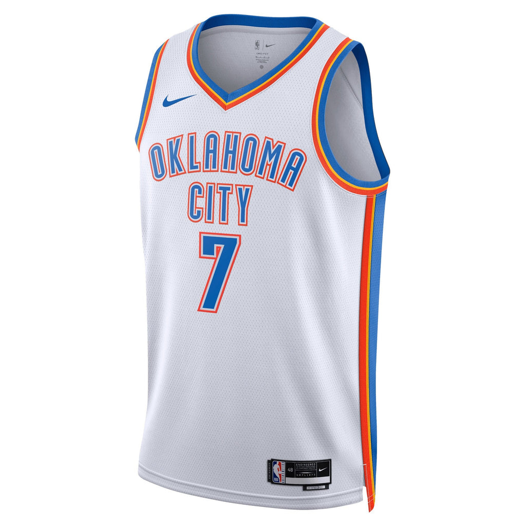 Oklahoma City Thunder Association Edition Swingman Jersey - White - Chet Holmgren product image 2, provided for visual