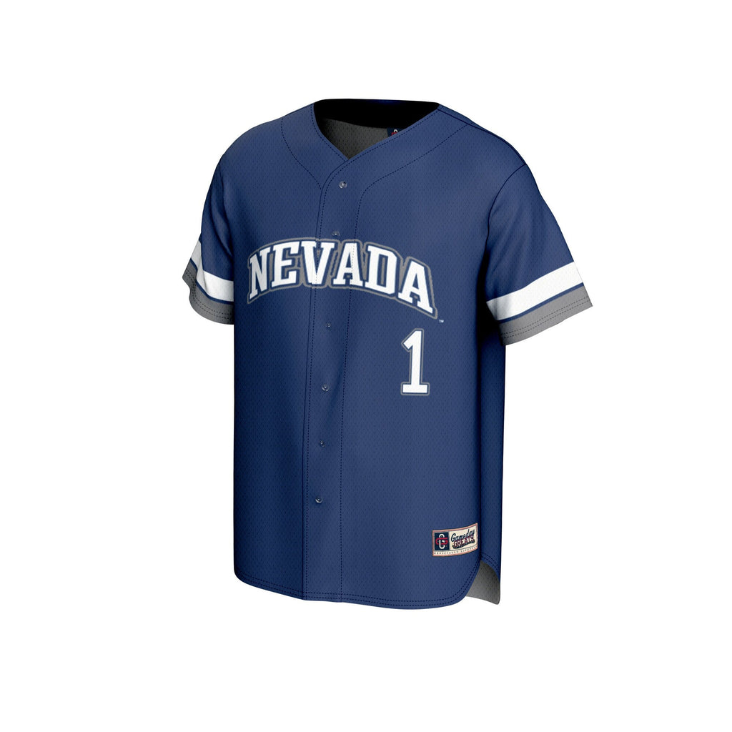 #1 Nevada Wolf Pack Lightweight Collegiate Baseball Fashion Jersey - Navy product image 3, provided for visual reference and