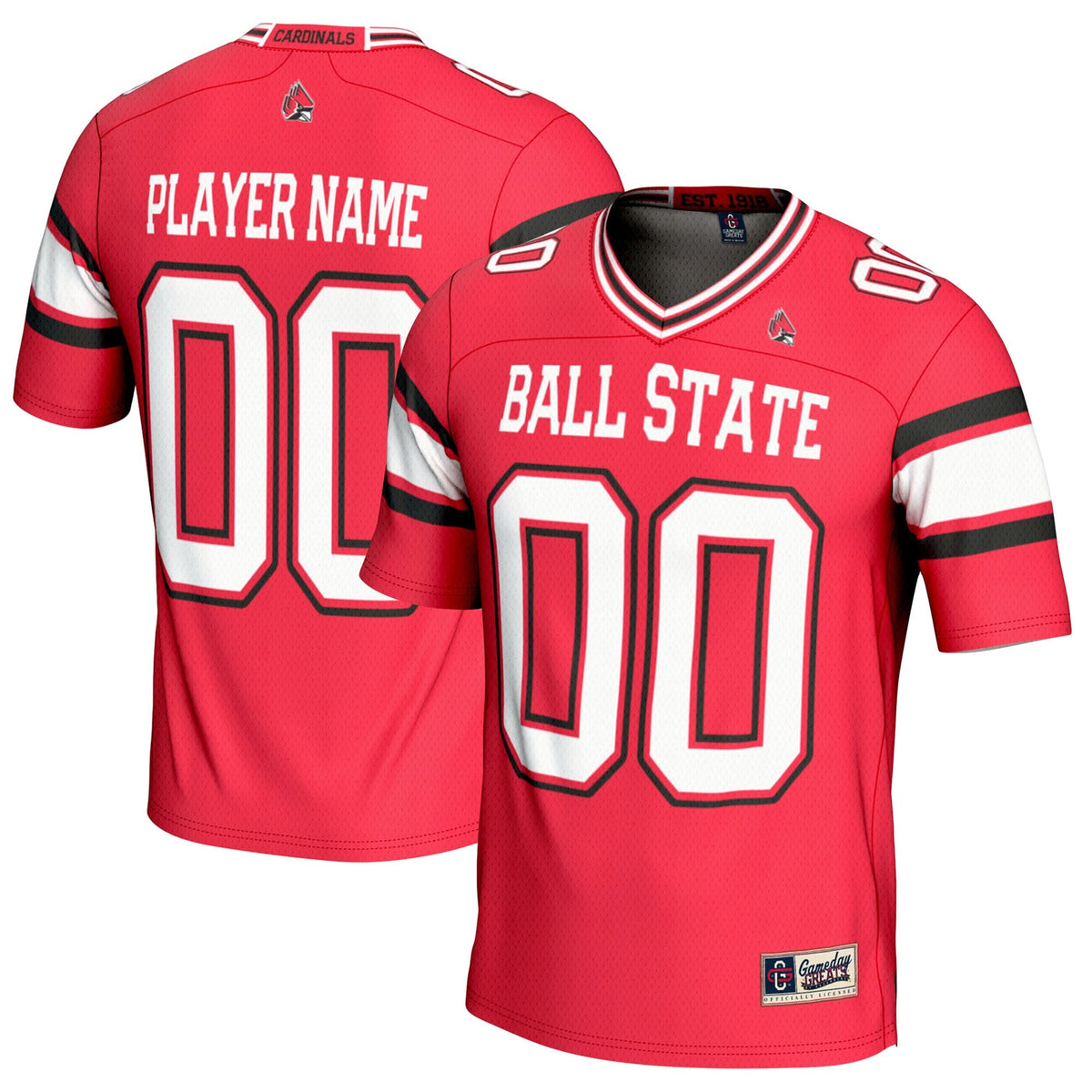 Ball State Cardinals NIL Pick-A-Player Football Jersey - Cardinal product image 1, provided for visual reference and product