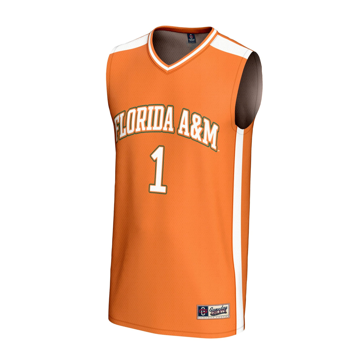#1 Florida A&M Rattlers Lightweight Collegiate Basketball Fashion Jersey - Orange product image 3, provided for visual