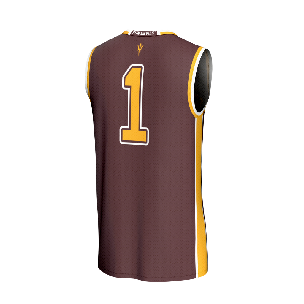 #1 Arizona State Sun Devils Lightweight Collegiate Basketball Fashion Jersey - Maroon product image 4, provided for visual