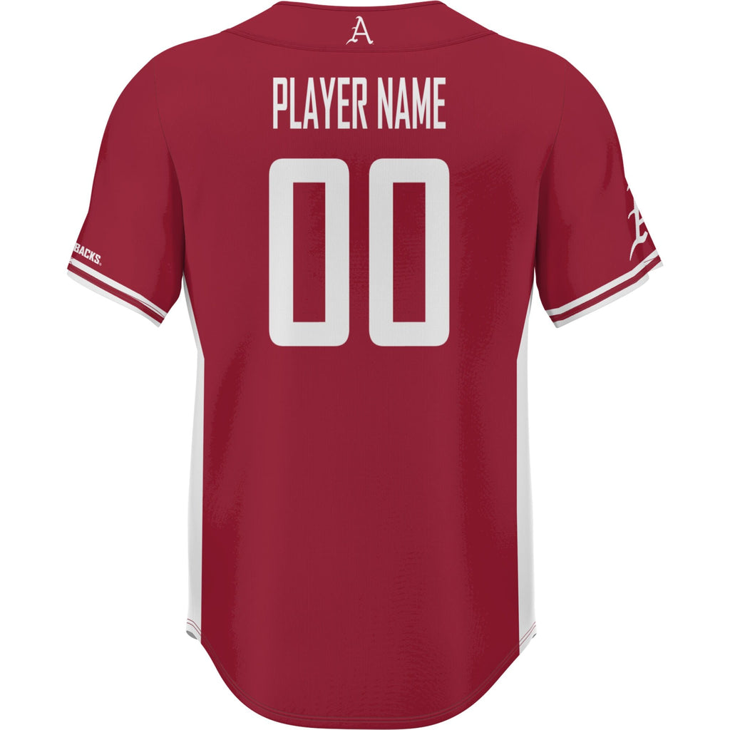 Arkansas Razorbacks NIL Pick-A-Player Lightweight Baseball Jersey - Cardinal product image 4, provided for visual reference