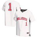 #1 Ball State Cardinals Lightweight Baseball Fashion Jersey - White product image 1, provided for visual reference and