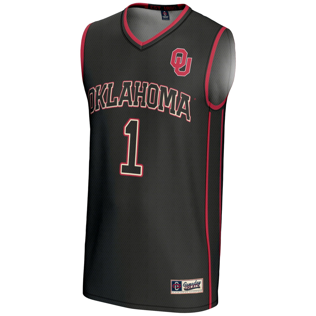#1 Oklahoma Sooners Lightweight Basketball Jersey - Black product image 3, provided for visual reference and product detail