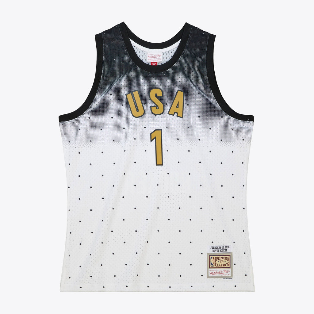 NBA Devin Booker 2016 USA Authentic Jersey All-Star - White/Black product image 3, provided for visual reference and product
