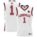 #1 Louisville Cardinals Lightweight Basketball Jersey - White product image 1, provided for visual reference and product