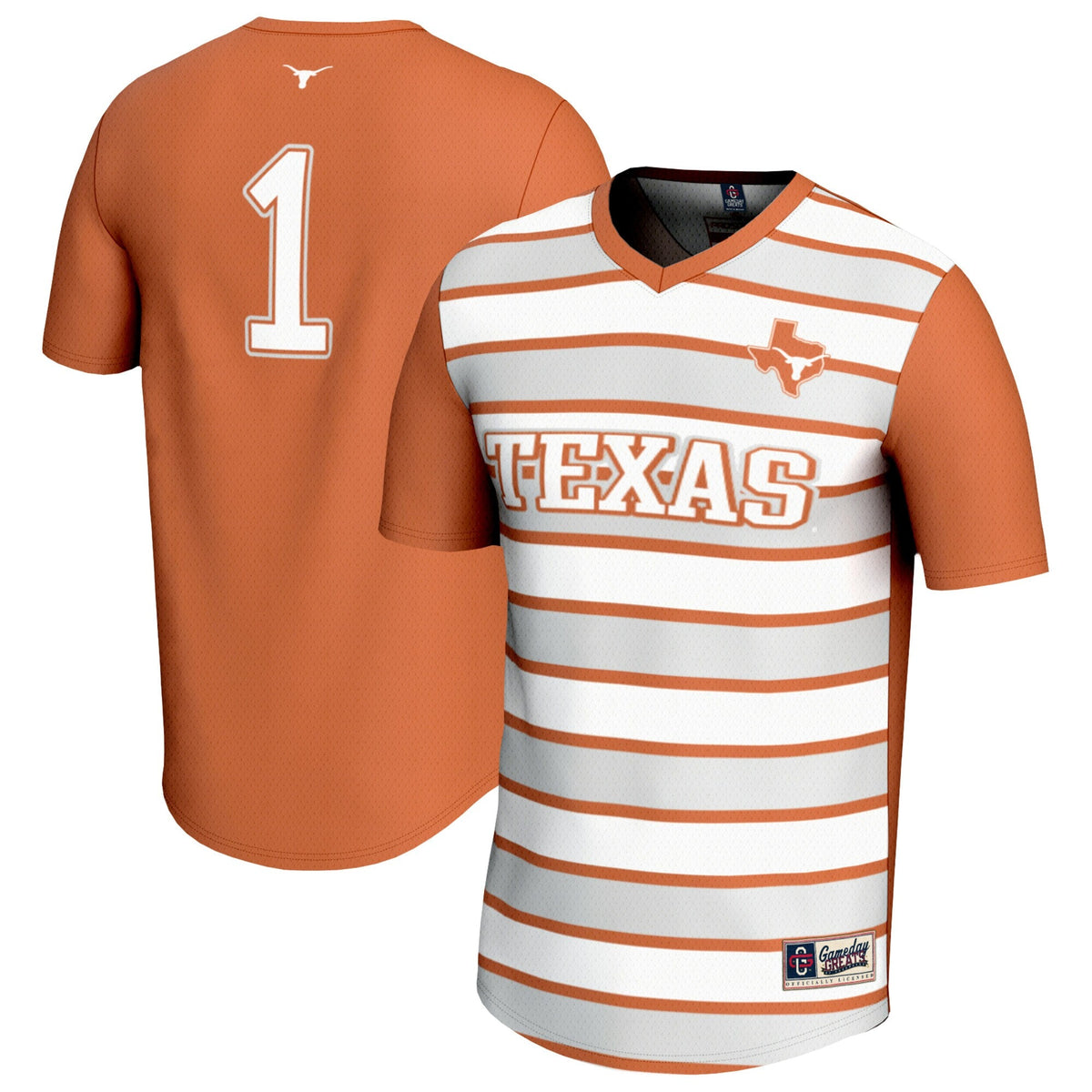 #1 Texas Longhorns Lightweight Soccer Fashion Jersey - Texas Orange product image 2, provided for visual reference and